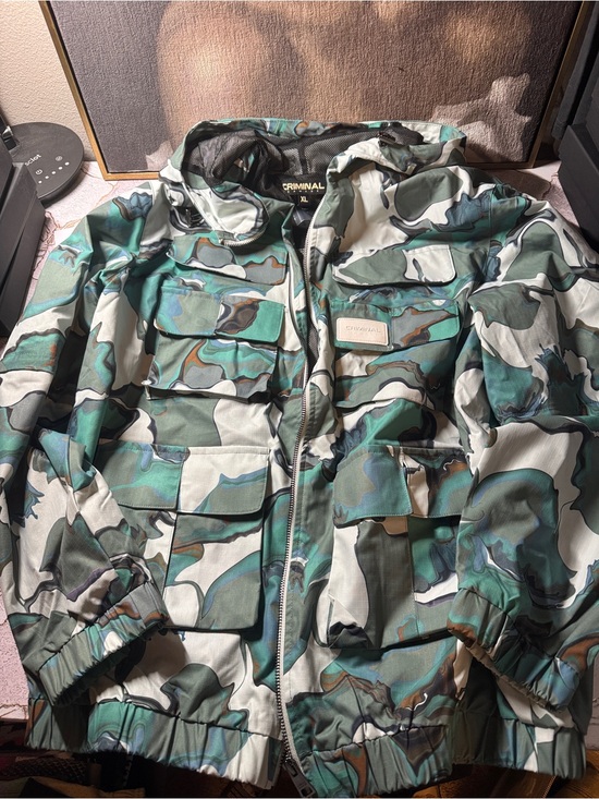 Criminal Damage Other - Criminal Brand Men's Green Camo Lightweight Jacket
